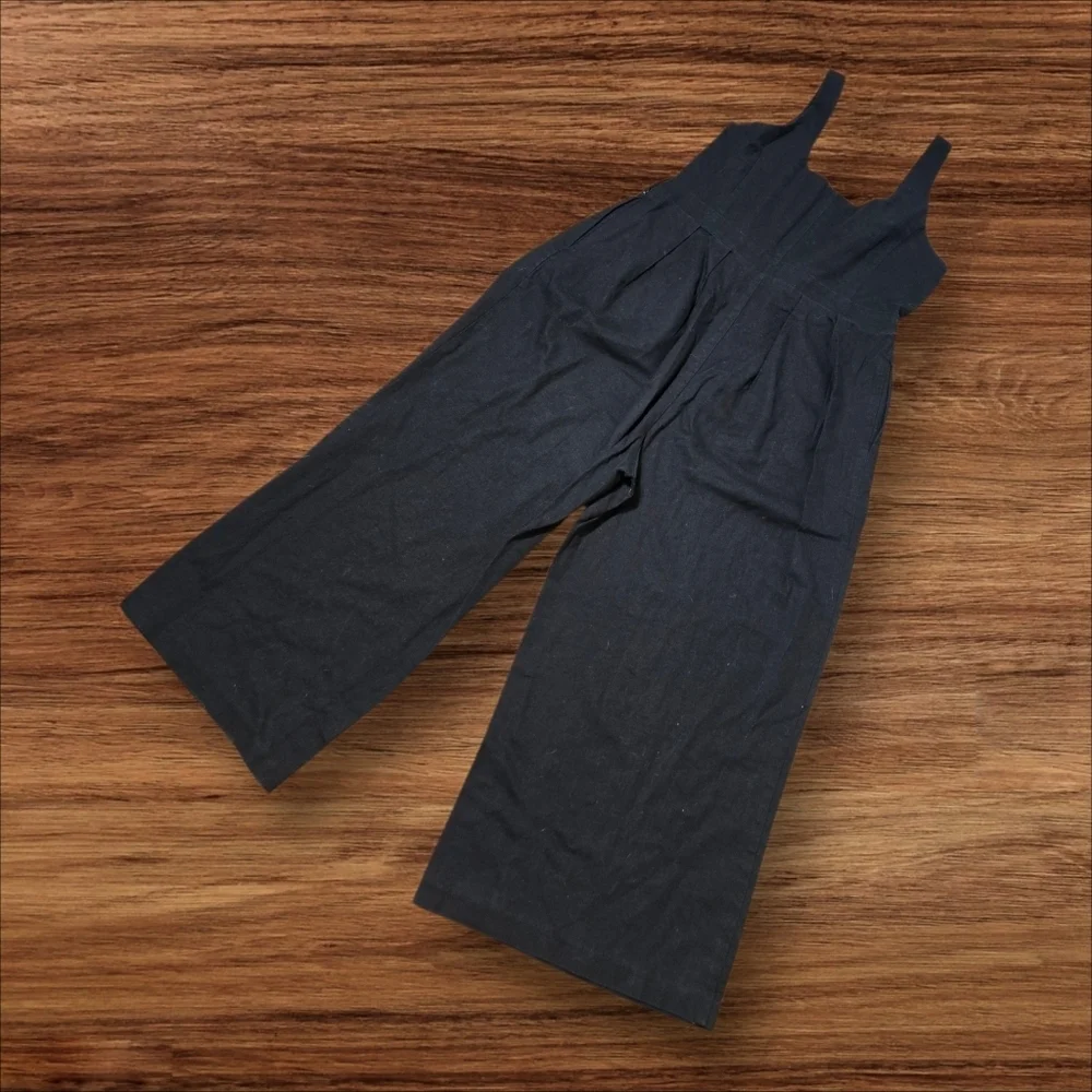 Banana Republic Linen Blend Wide Leg Cropped Jumper Jumpsuit